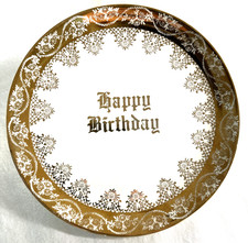Happy Birthday Plate, 22K Gold Overglaze Eastern China Company NY,  picture