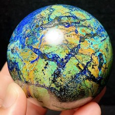 RARE 420G Natural Malachite Turquoise Blue Copper Ore Symbiotic Ball 8539 picture