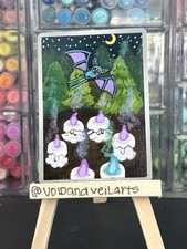 Litwick Zubat Pokémon extended Fanart Card Collectible ACEO ORIGINAL HandPainted picture