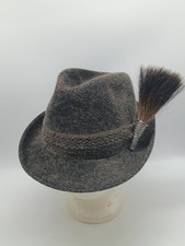 Vintage Authentic Lembert Alpine Tyrolean Fur Felt Hat Gamsbart Plume Germany picture