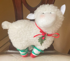 Vintage 1986 Kurt Adler Plush Christmas Wooly Lamb 6