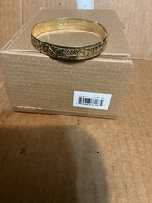 Vintage MK’D MD Size 8” Sterling Silver Gold Tone Floral Hawaiian Bracelet 19Gr picture