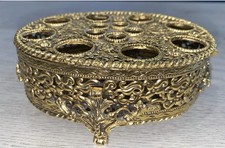 VTG Large Stylebuilt Accessories NY Oval 24 Kt Gold Plated Brass Lipstick /brush picture
