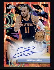 Jalen Brunson Topps Cosmic Chrome NBA Collect 2026 Orange /25 Auto App Card💎 picture