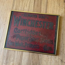 Early 1900s Winchester Rifle Gun Ammunition Advertising Store Counter Felt Sign picture