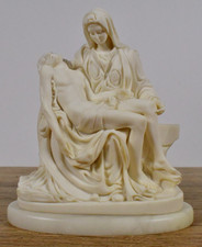 Vtg Dated 1966 A Giannelli Alabaster Mother Mary & Jesus Sculpture Made in Italy picture