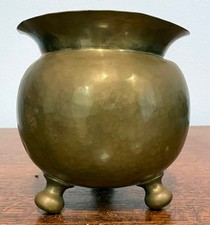 Antique Russian Imperial Brass Footed Bowl Planter Cachepot Moscow Mark Pre-1917 picture