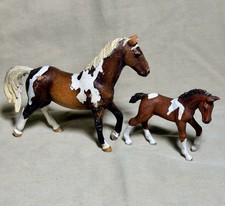 Schleich Paint Horse Mare And Foal Figurine Set picture