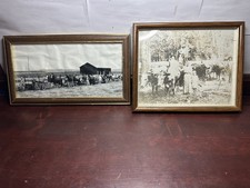 2 Vtg 1900s Photo American Settlers Homestead Western, Farmer’s In California  picture