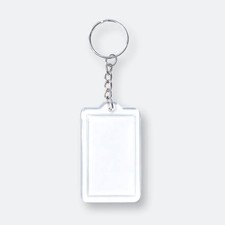 white plastic keychain vintage picture