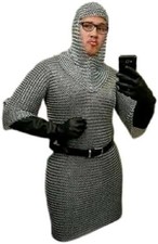Medieval Aluminum Butted Chainmail Shirt Hauberk Knight LARP SCA Reenactment picture