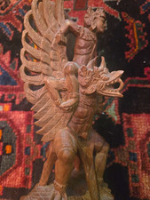 Indonesian Hand Carved Wooden Mythical dragon demon Sculpture Vintage picture