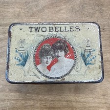 Rare Early 1900's Antique Two Belles Nebraska Cigar Tobacco Tin picture