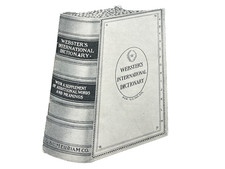 ANTIQUE VICTORIAN WEBSTERS INTERNATIONAL DICTIONARY DIECUT PROMO BOOKLET 1890s picture