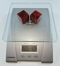 Lot of 2 Large Cranberry Marbled Catalin Bakelite Blank Dice Cubes picture