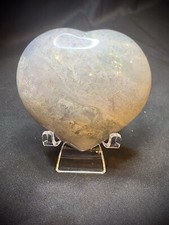 Blue Moss Agate Heart With Stand 230 Grams picture