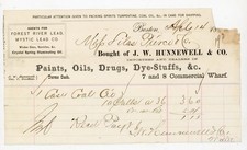 1870s J.W. Hunnewell & Co Commercial Wharf Boston Coal Oil Receipt Mystic Lead picture