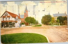 Milwaukee Wisconsin 22nd Avenue Boulevard Divided Back Vintage Postcard 1910 picture