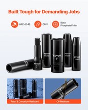 1/2 in Drive Impact Socket Set, 29 Piece, 6 Point Deep Impact Sockets, SAE (3/8 picture