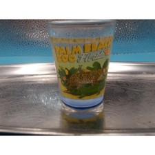 Palm Beach Zoo Florida Souvenir Shot Glass Leopard Alligator Blue Base picture