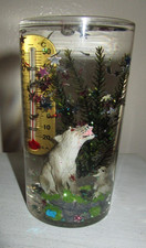 Vintage Souvenir Thermometer Clear Acrylic Wolf Glitter Star Shaker YELLOWSTONE picture