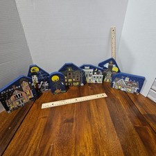 LOT Set of 7 CATS MEOW HALLOWEEN VILLAGE Limited Editions ALL DIFFERENT - NICE picture