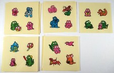 🟢🔥 5x GODZILLAND 1984 VINTAGE UNUSED STICKER SHEET SET MINILLA EBIRAH GODZILLA picture
