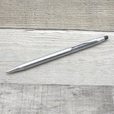 Vintage Cross Chrome Silver Ballpoint Pen Blue Ink Made in USA Classic picture