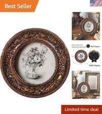 Stylish Antique Bronze Gold 3x3 Round Frame - Perfect Gift for Loved Ones picture