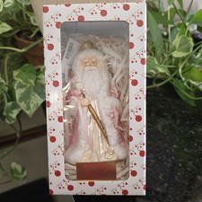 Vtg Dillard's Trimmings Handcrafted Hand Blown Santa Pink Roses Ornament 6