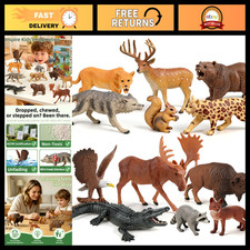 12PCS Realistic North American Forest Animal Figurines Set - STEM Toy for Kids 3 picture