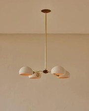 1950s Mid Century Modern Brass Baker Chandelier - Four Arm Chandelier| picture