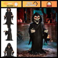 3 Ft Screaming Reaper Animatronic - Animated Skeleton Prop for Halloween Decor picture