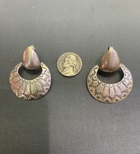 Vtg Native American Hopi Ralph Tawangyaouma 1906-1973 Sterling Silver Earrings  picture