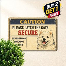 Bichon Frise Dog Warning Keep Gate Closed Plaque Metal Tin Sign Yard Decor picture