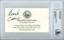 Frank Caprio Judge Caught in Providence Signed Business Card Beckett BAS Auto *3 picture