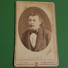 RARE ANTIQUE VERY EARLY 1856 DATED CDV PHOTO PARIS FRANCE STUDIO ID'd YOUNG MAN picture