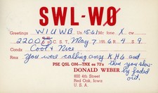 Vintage Amateur Radio QSL Postcard, 1956, SWL-W0, Red Oak, IA, Scott #1033 picture