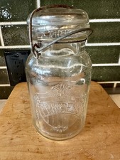 Antique 1910-1920s Princess Clear Glass Canning Jar Rare picture