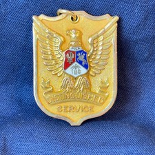 Vtg Polish Peoples Distinguished Service Medal 1/20 10k Gold Filled Pendant Fob picture