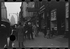 New York NY Eighth Avenue Street Band Sidewalk 1937 Dec Delicatessen Bakery picture