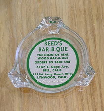 1950's-60s Reed's Bar B Que Restaurant sm tri lobe Ashtray Locs Bell/ Lynwood CA picture
