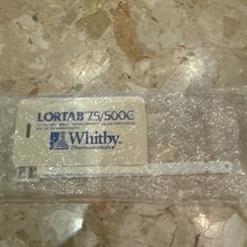 VTG Lortab pain tab Luggage Tag Pharmaceutical Promo Advertising new old stock picture