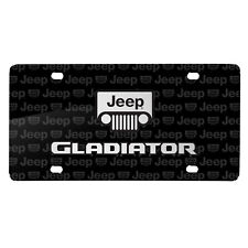 Jeep Gladiator 3D Logo on Logo Pattern Black Aluminum License Plate picture