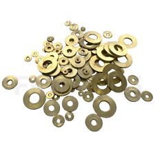 Brass Flat Clock Washers Round hole 100 washer mix Clockmaker Movement Repair picture