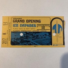 Vintage 1971 Ice Capades Grand Opening Ticket Tucson Community Center AZ Arena picture