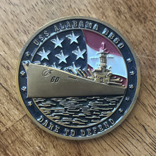 USS Alabama BB-60 Dare to Defend Mobile Alabama Militaria Challenge Coin picture