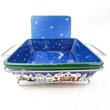 Temptations by Tara Bake Dish Ovenware Snowy Night Square Dish Trivet Stand picture