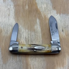 Vintage Case XX 4 Dot 1976 Beautiful Stag 52131 Canoe Etched Knife - Excellent picture