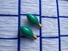 BOX of 2 new CERAMIC OPAQUE 7w GREEN C7 CHRISTMAS LIGHT bulb EXTRAS SHIP for 7¢* picture